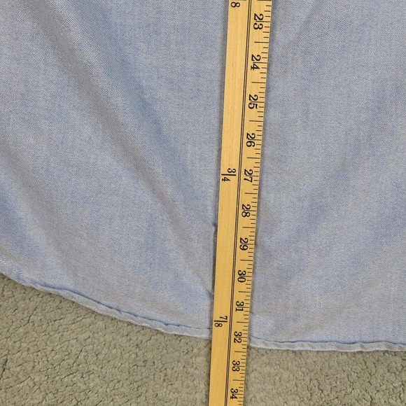 Lee Shirt Mens Large Blue Casual Collection TM Ranch‎ Cotton Button Embroidered - Picture 10 of 10